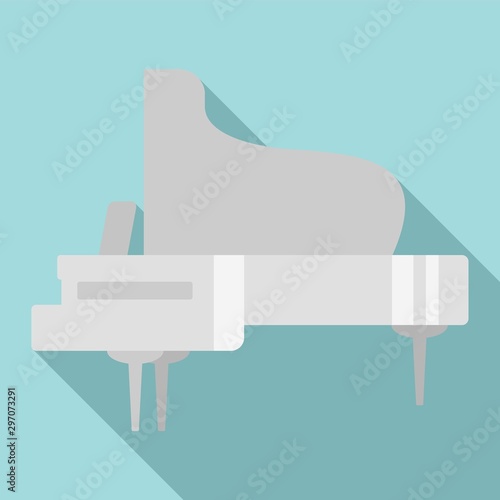 Concert grand piano icon. Flat illustration of concert grand piano vector icon for web design