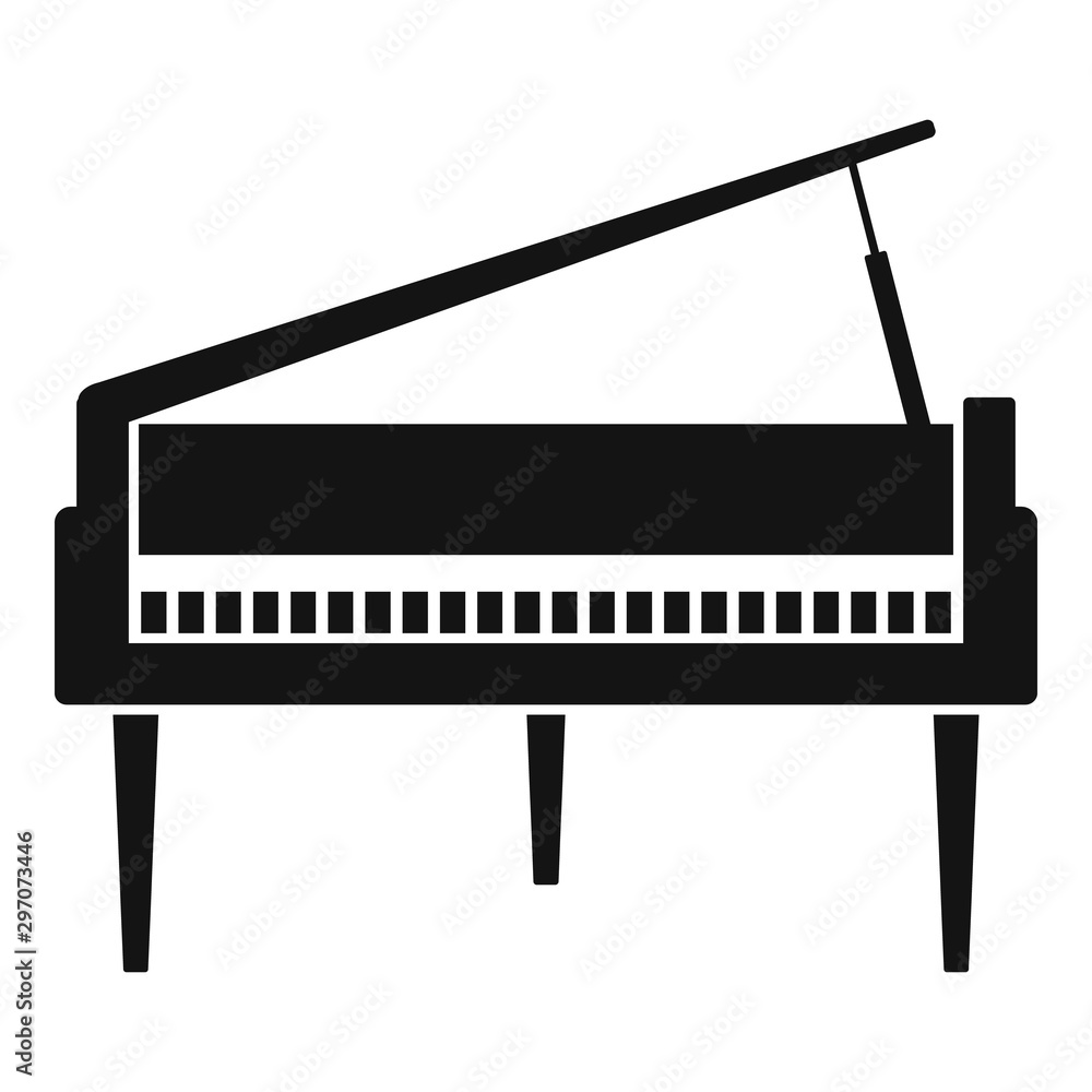 Fototapeta Grand piano icon. Simple illustration of grand piano vector icon for web design isolated on white background