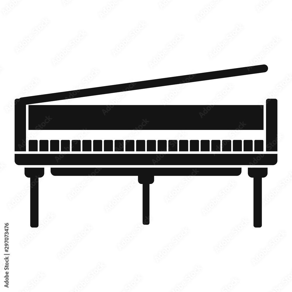 Fototapeta Open grand piano icon. Simple illustration of open grand piano vector icon for web design isolated on white background