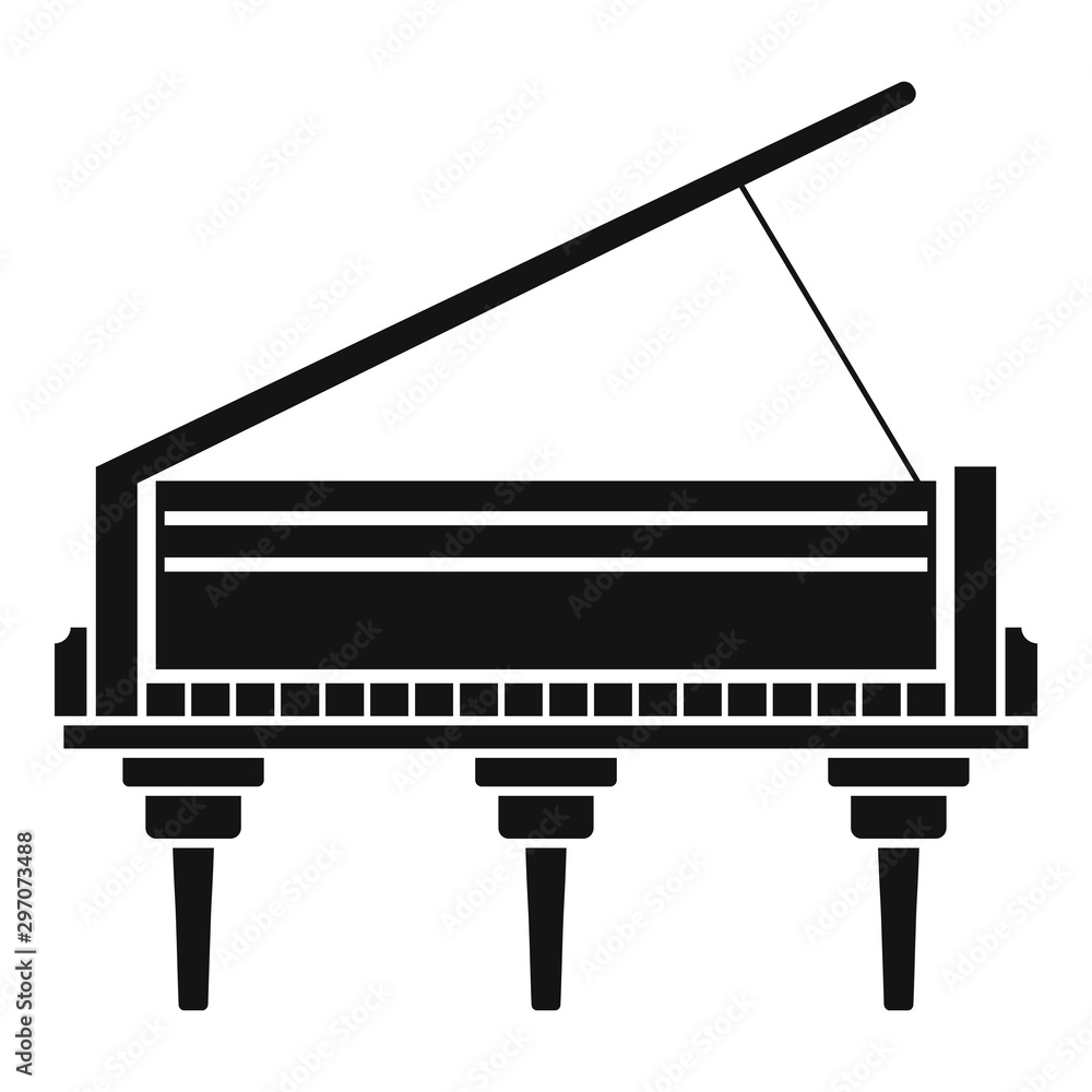 Fototapeta Classic grand piano icon. Simple illustration of classic grand piano vector icon for web design isolated on white background