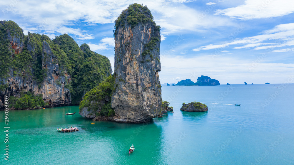Obraz premium Ao Nang Tower, one of Krabi most famous rock, Ao Nang, Krabi, Thailand.