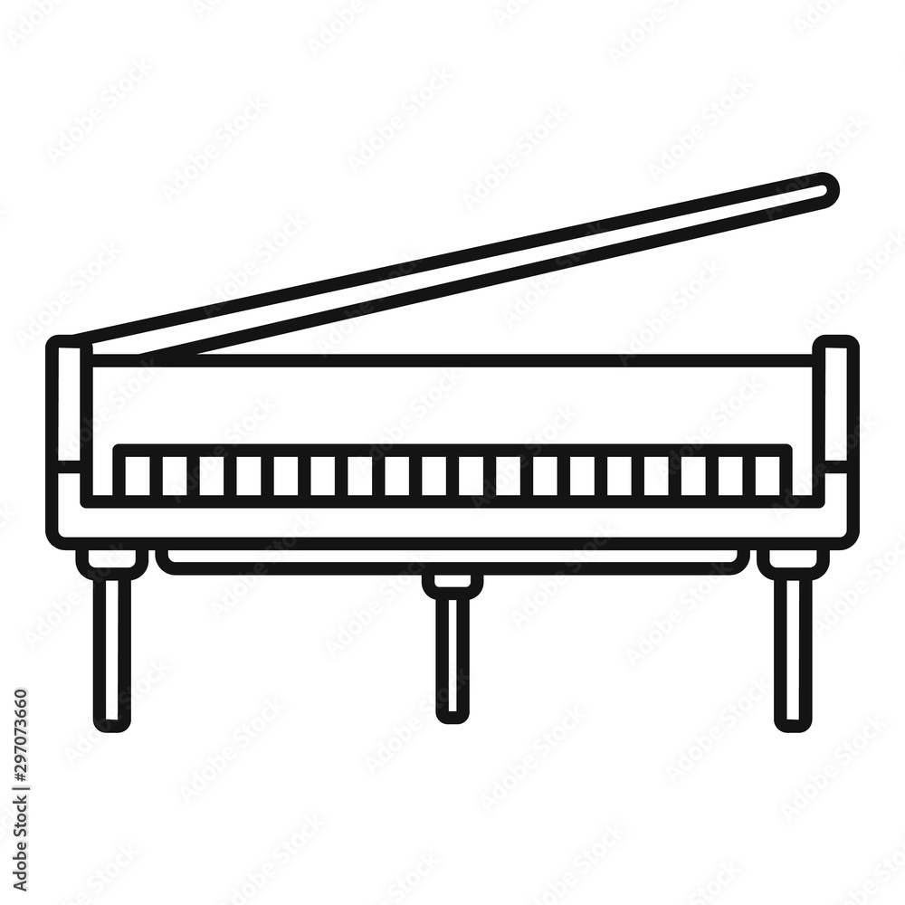 Fototapeta Open grand piano icon. Outline open grand piano vector icon for web design isolated on white background