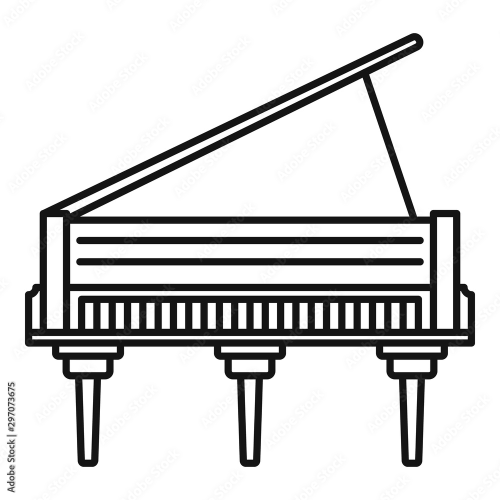 Fototapeta Classic grand piano icon. Outline classic grand piano vector icon for web design isolated on white background