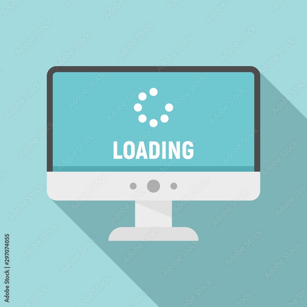 Loading computer update icon. Flat illustration of loading computer update vector icon for web design Loading computer update icon. Flat illustration of loading computer update vector icon for web design