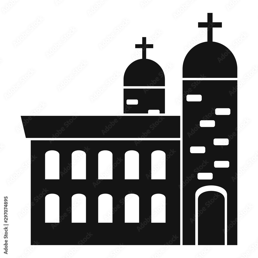 Brick church icon. Simple illustration of brick church vector icon for web design isolated on white background