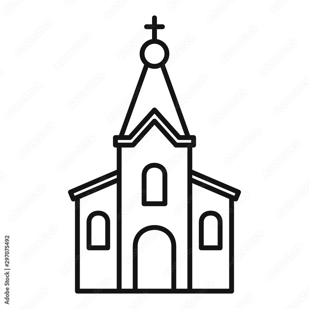 Stone church icon. Outline stone church vector icon for web design isolated on white background Stone church icon. Outline stone church vector icon for web design isolated on white background