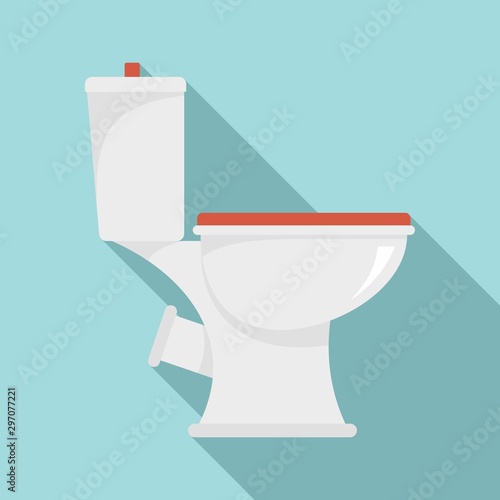 Toilet icon. Flat illustration of toilet vector icon for web design