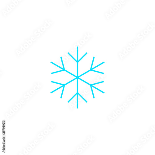 Snowflake icon, flat simple design. Vector illustration.