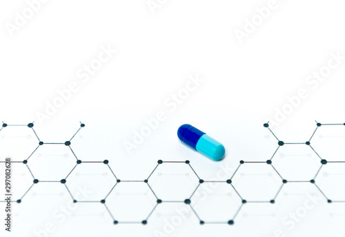 New biomedicine for orphan diseases on the chemical structure background photo