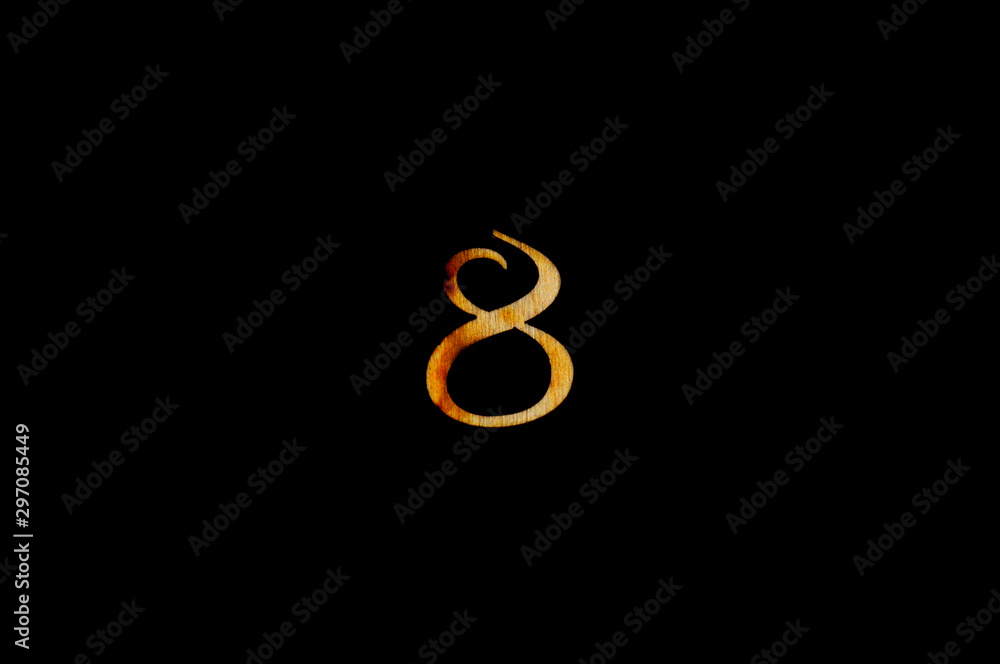 Number on black background close up Number on black background close up
