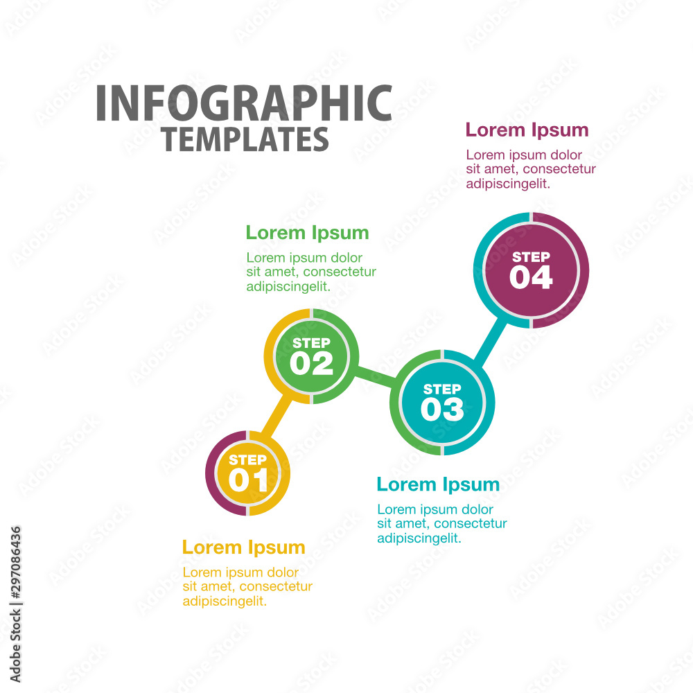 Naklejka premium Business Infographic Template. Modern Infographics Timeline Design Template. Vector Illustration