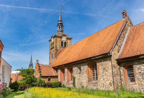 Johanniskirche church and garden in Flensburg, Germany