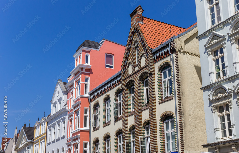 Old houses in the historic center of Flensburg, Germany