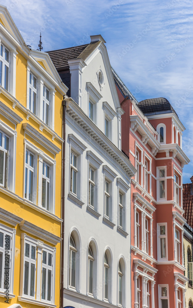 Colorful old houses in the historic center of Flensburg, Germany