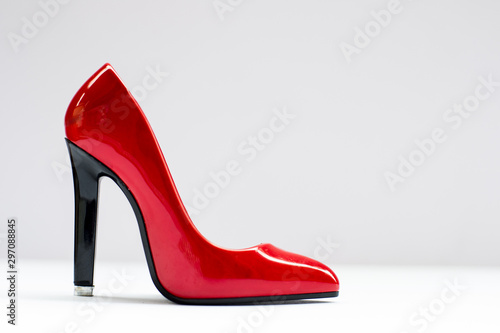 Red heels isolated on a white background