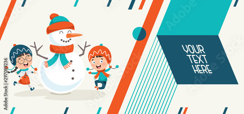 Children Playing Outside In Winter