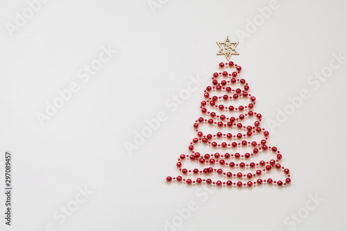 christmas tree made from beads, decoration. Christmas or new year background