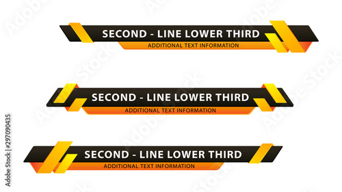 Vector video headline title or television news bar design template isolated on white background