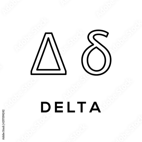 Greek Alphabet : Delta signage icon