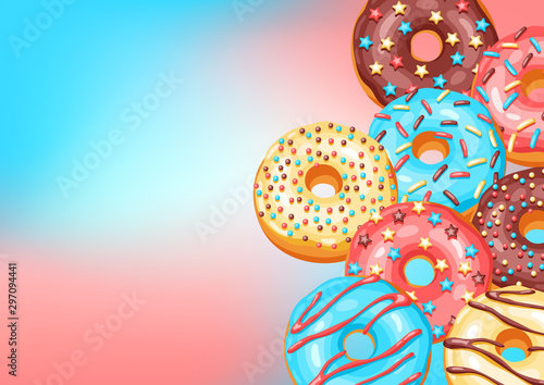 Card with glaze donuts and sprinkles.