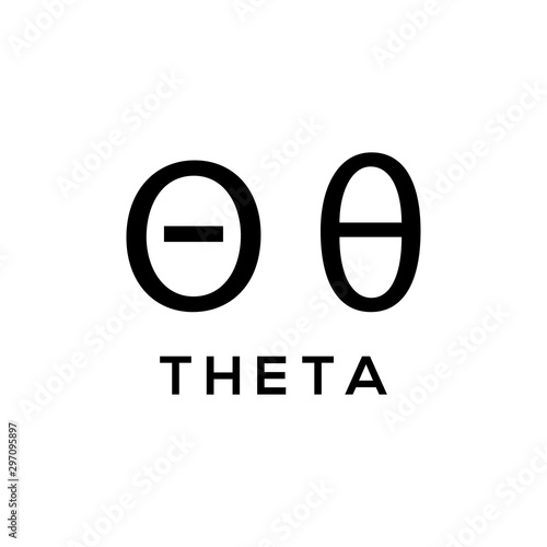Greek alphabet : theta signage icon