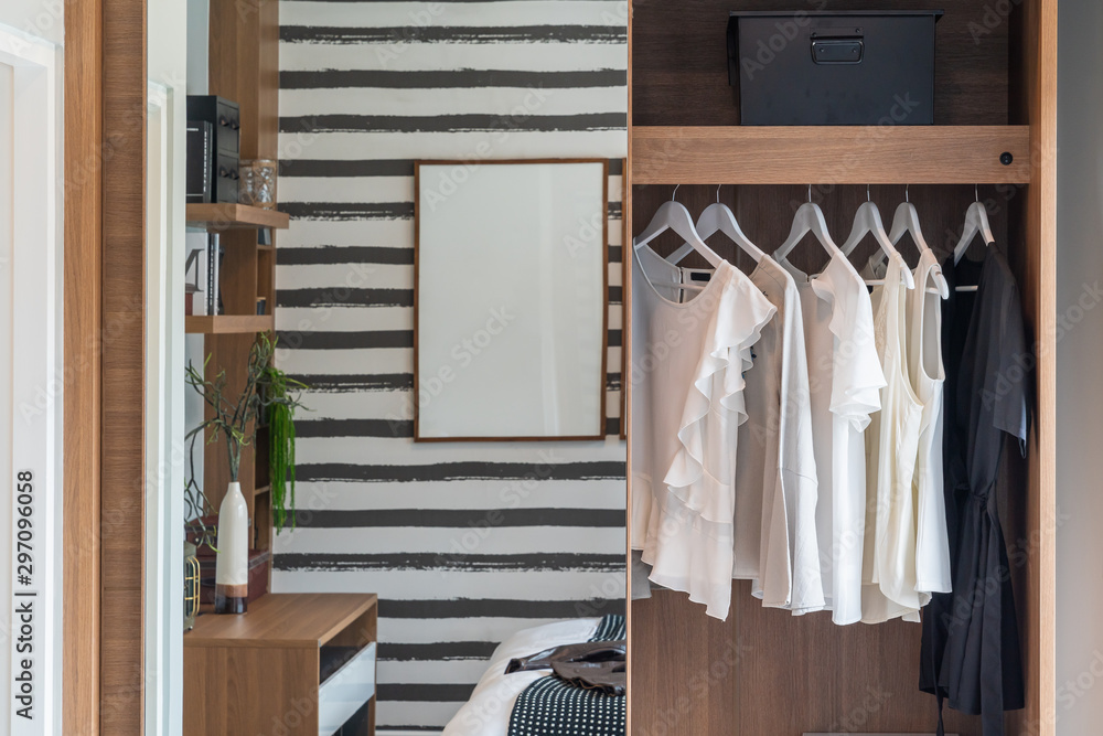 modern wardrobe with set of clothes modern wardrobe with set of clothes