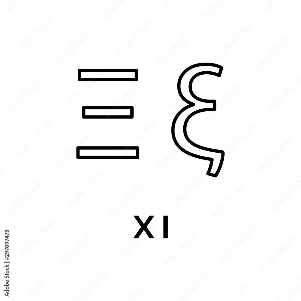 Greek alphabet : Xi signage icon Greek alphabet : Xi signage icon