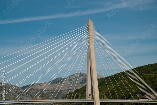 Dubrovnik, Croatia: The Franjo Tudman Bridge is a cable-stayed bridge carrying the D8 state road