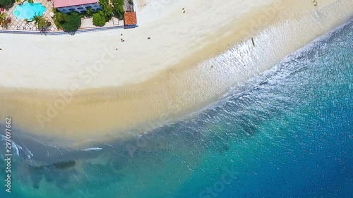Aerial view Zanzibar beach Stone Town sunny day coastline