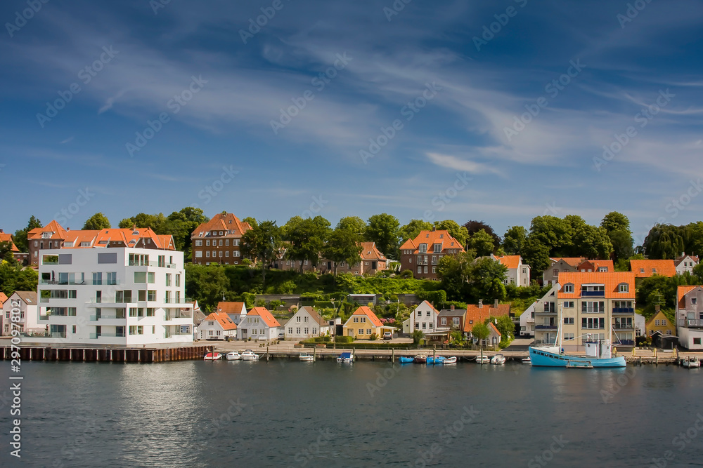 Waterfront at the port of Sonderborg, Sonderborg, Denmark, Europe