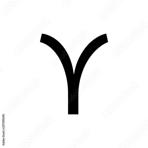 Greek alphabet : Upsilon signage icon