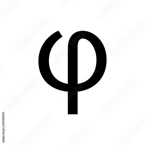 фотография greek alphabet : phi signage icon