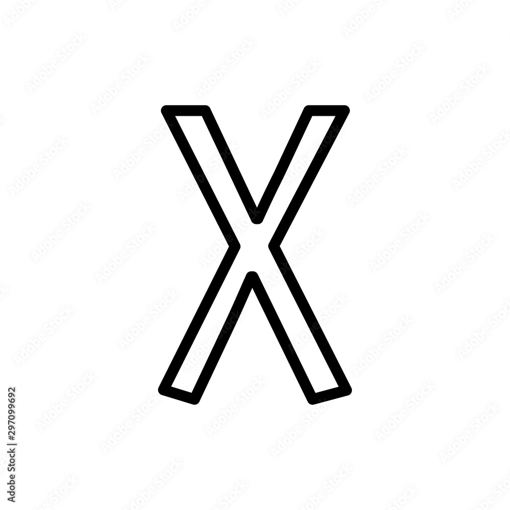 Greek alphabet : Chi signage icon Greek alphabet : Chi signage icon