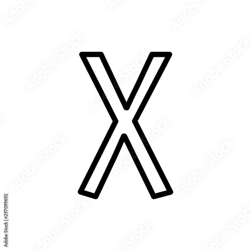 Greek alphabet : Chi signage icon