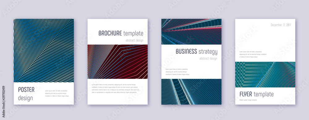 Minimalistic brochure design template set. Red abs