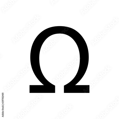 greek alphabet : omega signage icon