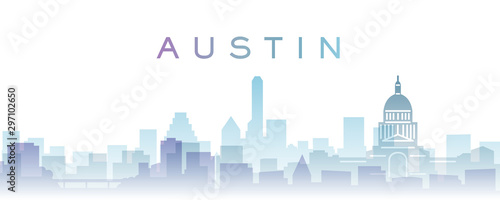 Austin Transparent Layers Gradient Landmarks Skyline photo