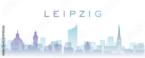 Leipzig Transparent Layers Gradient Landmarks Skyline