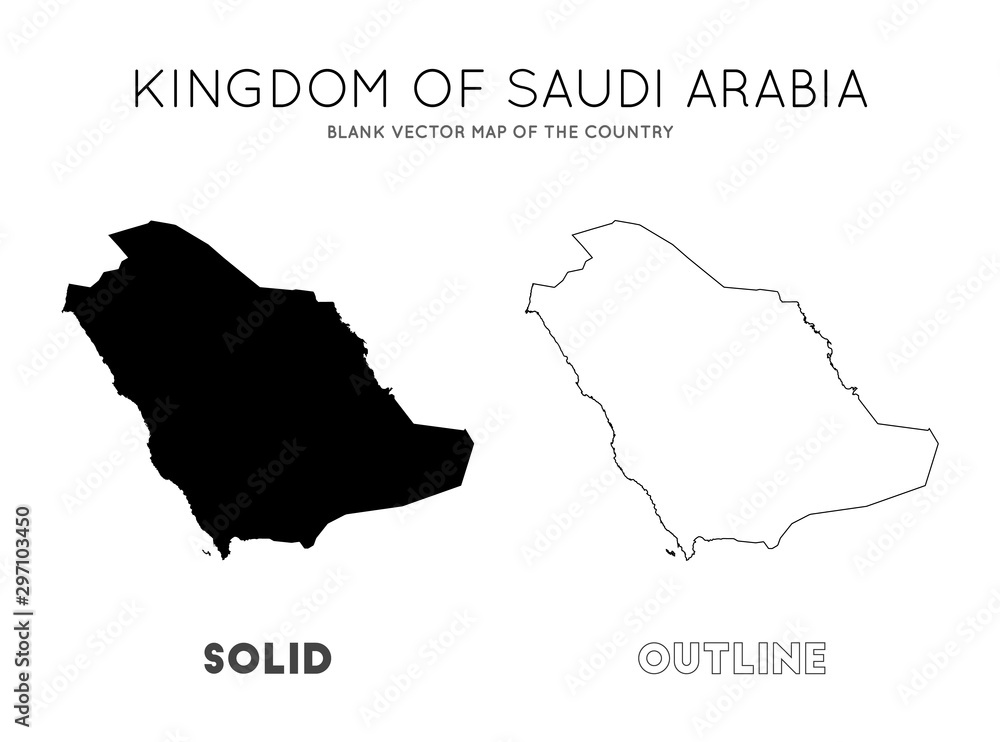 saudi-arabia-map-blank-vector-map-of-the-country-borders-of-saudi