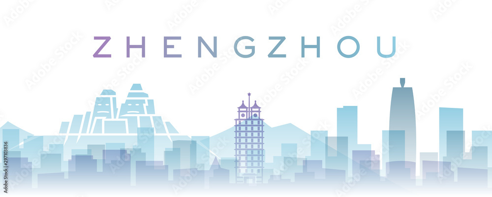 Zhengzhou Transparent Layers Gradient Landmarks Skyline