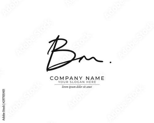 B M BM Initial handwriting logo design. Beautyful design handwritten logo for fashion  team  wedding  luxury logo.