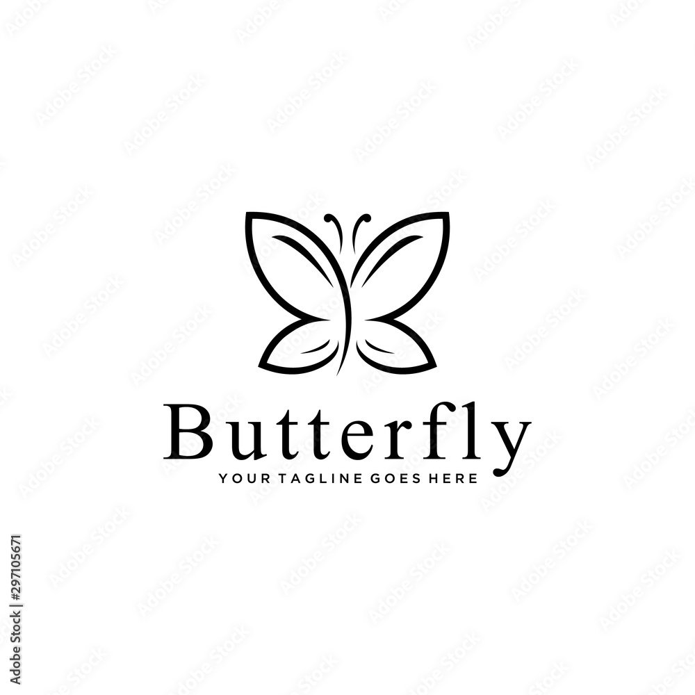 illustration abstract luxury butterfly insect animal logo design vector