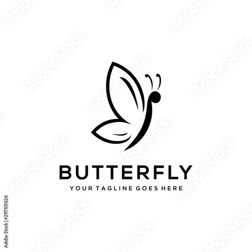 Butterfly logo template. Vector illustration.