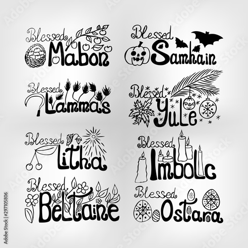 set of vector wheel of time lettering