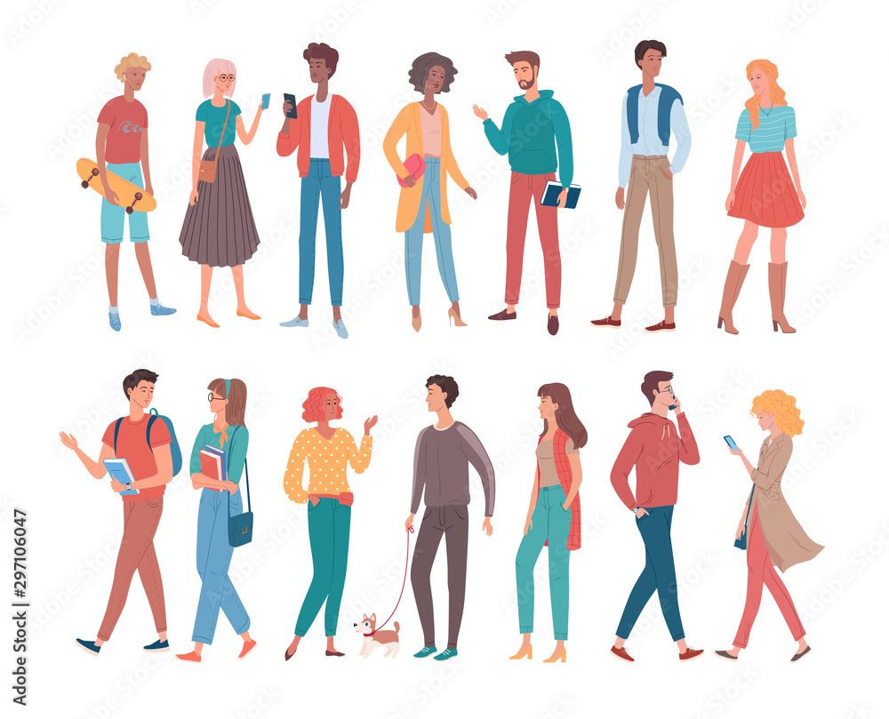 Different group of people flat vector ilustration