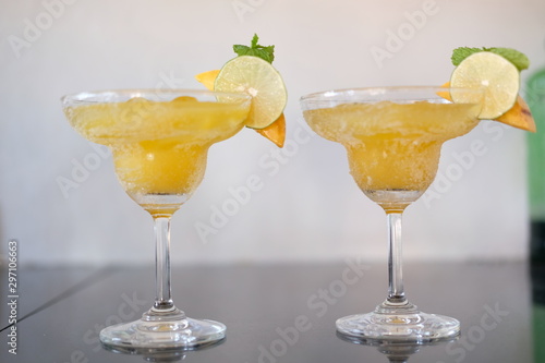 cocktail with ice and lemon