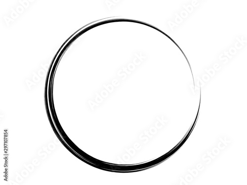 Grunge circle made of black paint.Grunge thin circle made for your project.Grunge art element.