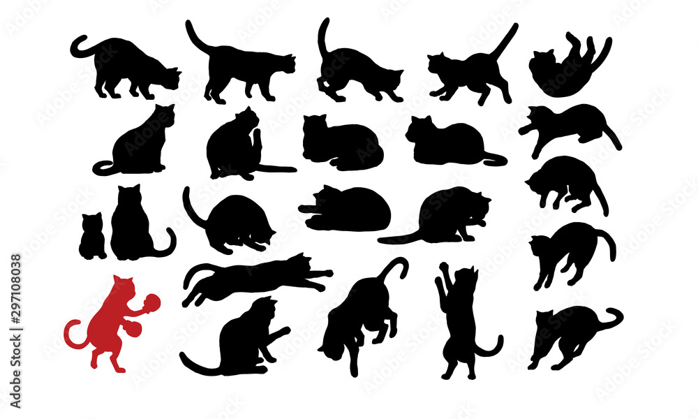 猫シルエット [Cats silhouette]
