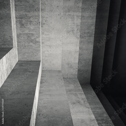 Abstract gray concrete interior