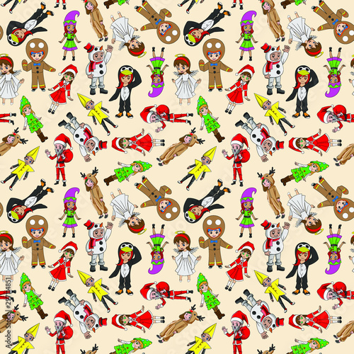 christmas seamless pattern design with editable background